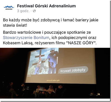 Festiwal Górski Adrenalinium - Strona główna Facebook